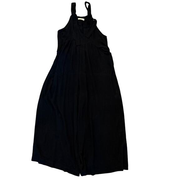 Natural Life Black Wide Leg Jumpsuit Women Medium Linen Blend Boho Festival - Picture 1 of 8